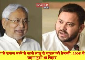 'नीतीश से सवाल करने से पहले लालू का कार्यकाल याद करे तेजस्वी, 2005 से पहले सहमा हुआ था बिहार'