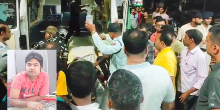 Bounsi Golibari Jeweller Photo, बांका बौंसी गोलीकांड तस्वीरें, Naveen Bhuvania jeweller death image, Bihar crime scene photo, सोना चांदी लूट बौंसी घटना