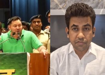 BJP vs RJD Bihar SIR row image, Bhikhubhai Dalsania voter list controversy photo, Bihar politics Tejashwi BJP clash, SIR dispute Bihar assembly elections