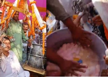 Bihar News: बेतिया में रसगुल्ले से तौले जा रहे थे पूर्व मंत्री.. तभी रसगुल्ला खाने की मच गई लूट !