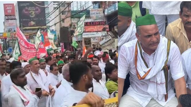 Kisan Protest Patna: डाकबंगला चौराहा बना रणक्षेत्र.. RJD MP सुधाकर सिंह के नेतृत्व में पुलिस से भिड़ंत