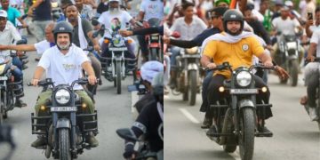 Rahul Gandhi और Tejashwi Yadav की Vote Adhikar Yatra में भीड़ का जनसैलाब.. बाइक पर दिखा नेताओं का टशन