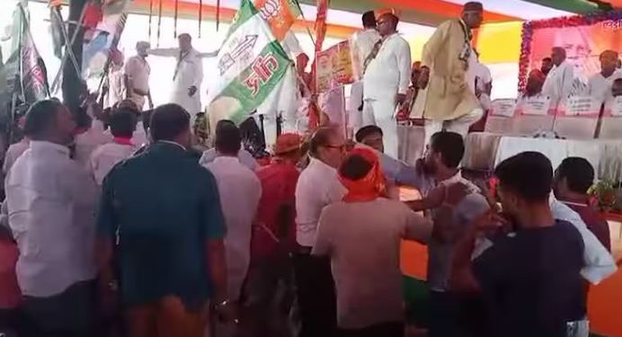 Daraunda NDA conference clash, Siwan politics Vyas Singh Ajay Singh, NDA workers fight in Bihar, BJP JDU clash Daraunda