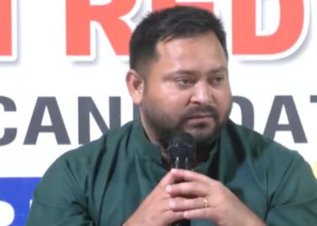 Tejashwi Yadav addressing media in Patna Sudarshan Reddy INDIA Alliance candidate Bihar visit Bihar Congress leaders welcome Sudarshan Reddy Tejashwi Yadav attack on PM Modi and Amit Shah Opposition unity in Vice President election Patna