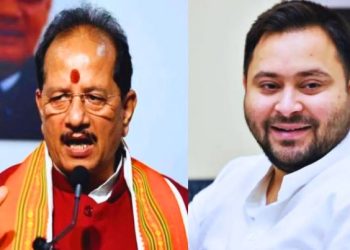 विजय सिन्हा प्रेस कॉन्फ्रेंस बिहार, तेजस्वी यादव पर हमला बिहार राजनीति, बिहार सुशासन बनाम भ्रष्टाचार खबर, पटना एयरपोर्ट पौधारोपण कार्यक्रम विजय सिन्हा