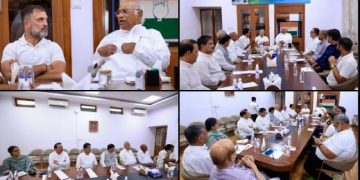 मल्लिकार्जुन खरगे से मुलाकात करते बिहार कांग्रेस नेता Bihar Election 2025 Congress Seat Sharing News बिहार कांग्रेस अध्यक्ष राजेश राम प्रेस वार्ता INDIA गठबंधन बैठक बिहार 2025