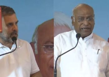 Atipichhda Nyay Sankalp Patna rally, राहुल गांधी पटना भाषण, मल्लिकार्जुन खरगे बिहार घोषणापत्र, तेजस्वी यादव मंच पर, महागठबंधन आरक्षण घोषणा