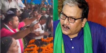 Tejashwi Yadav Bihar Adhikar Yatra rally image Manoj Jha statement on BJP fake video controversy Bihar election 2025 political clash photo Bihar politics Tejashwi vs BJP viral video news