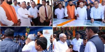 "JP Ganga Path विस्तार पटना, मुख्यमंत्री नीतीश कुमार शिलान्यास करते हुए" "पटना दीघा में सड़क निर्माण योजना शिलान्यास कार्यक्रम" "बिहार सड़क विकास परियोजना - जेपी गंगा पथ और अन्य मार्ग"