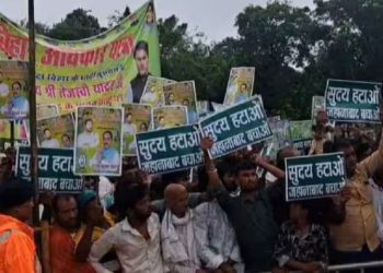 Tejashwi Yadav Bihar Adhikar Yatra Jehanabad, Suday Yadav protest in RJD rally, Jehanabad political news Bihar, RJD workers protest Jehanabad