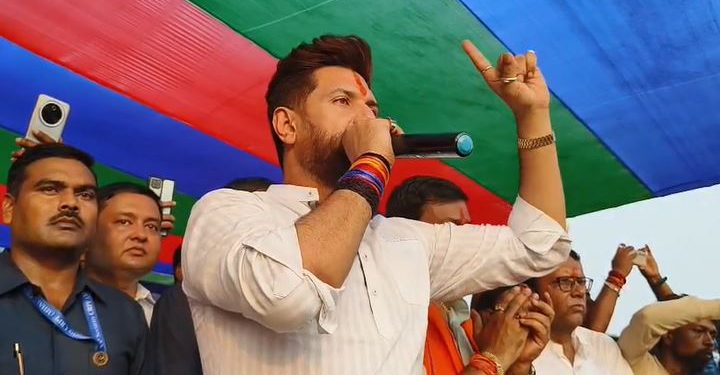 “Chirag Paswan addressing rally in Hajipur” “Chirag Paswan attacks Mahagathbandhan in Patna” “Lok Janshakti Party Ramvilas campaign Bihar election 2025” “Chirag Paswan statement on political killing Bihar”