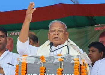 Jeetan Ram Manjhi Bihar election speech, जीतन राम मांझी लालू पर हमला, Manjhi Magahi speech viral, Bihar politics Rajapakar rally, चोर मचाए शोर बयान फोटो