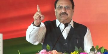 JP Nadda Bihar Rally Speech Image, JP Nadda addressing crowd in Maner Bihar, BJP election campaign Bihar 2025, JP Nadda targets Lalu Yadav