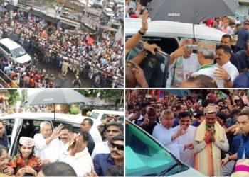 Nitish Kumar Roadshow Bihar 2025, नीतीश कुमार बारिश में रोड शो, Bihar Election Campaign 2025, Samastipur Darbhanga Madhubani Rally