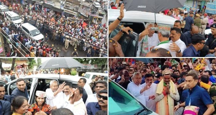 Nitish Kumar Roadshow Bihar 2025, नीतीश कुमार बारिश में रोड शो, Bihar Election Campaign 2025, Samastipur Darbhanga Madhubani Rally