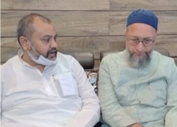 Asaduddin Owaisi Bihar Visit 2025 Image AIMIM Rally in Kishanganj Bihar 2025 Baccha Rai joins AIMIM Mahua Bihar Owaisi addressing public meeting in Bihar AIMIM Bihar election campaign 2025