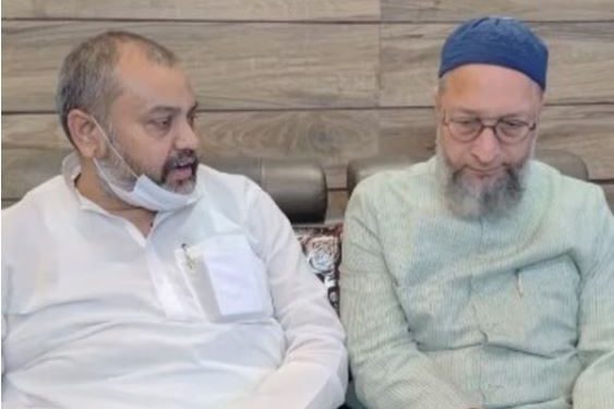 Asaduddin Owaisi Bihar Visit 2025 Image AIMIM Rally in Kishanganj Bihar 2025 Baccha Rai joins AIMIM Mahua Bihar Owaisi addressing public meeting in Bihar AIMIM Bihar election campaign 2025