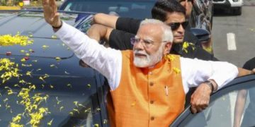 PM Modi Patna road show photo, Narendra Modi Bihar rally image, Patna security arrangements Bihar, Muzaffarpur Chhapra election rally, BJP Bihar election campaign