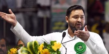 Tejashwi Yadav Bihar Election speech, RJD Dalit Adivasi rights program Patna, Bihar election 2025 rally, Bihar politics Tejashwi vs BJP, Tejashwi Yadav attack on Nitayanand Rai