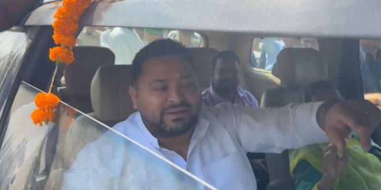 Tejashwi Yadav nomination Raghupur, Tejashwi Yadav Laloo Rabri rally, RJD Tejashwi roadshow, Raghupur assembly 2025 Tejashwi, Tejashwi Yadav Bihar election news