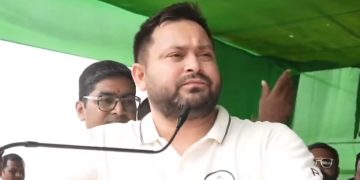 Tejashwi Yadav Pranpur rally photo, Mukesh Sahni Bihar speech, Ishrat Parveen RJD candidate, Waqf Bill controversy Bihar, Tejashwi Yadav vs BJP Bihar election