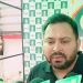 Tejashwi Yadav Bihar rally photo Tejashwi Yadav addressing crowd in Khagaria Bihar election 2025 Tejashwi Yadav speech image Tejashwi Yadav attack on Modi government picture Mahagathbandhan Bihar campaign 2025 visuals,