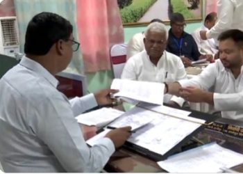 Tejashwi Yadav Raghopur nomination, RJD Bihar election 2025, Laloo-Rabri with Tejashwi, Raghopur assembly seat, Bihar politics 2025