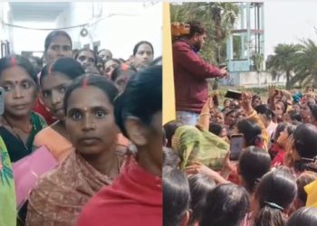 Nawada women protest image, Mahila Yojana protest road jam visuals, Bihar Jeevika fraud protest photo
