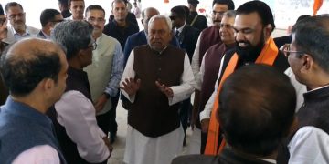 CM Nitish Kumar Gandhi Maidan Inspection Image Bihar Shapath Grahan Ceremony Preparation Photo Gandhi Maidan Security Arrangement Picture Patna Administration Review for Oath Ceremony