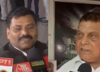 Umesh Singh Kushwaha addressing media on NDA’s sushasan model in Bihar JDU leader Neeraj Kumar criticizes RJD over child tukkbandi video Rahul Gandhi criticized by JDU leaders in Bihar political row Nitish Kumar governance model praised by JDU ahead of Bihar elections