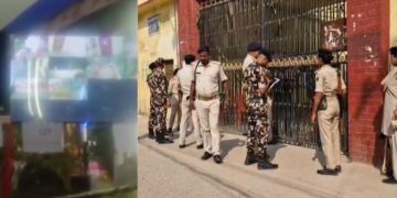 हाजीपुर स्ट्रांग रूम विवाद की तस्वीर आरजेडी द्वारा जारी वीडियो से जुड़ी छवि डीएम वर्षा सिंह स्ट्रांग रूम जांच करती हुईं हाजीपुर में वोट चोरी के आरोप पर सियासी घमासान