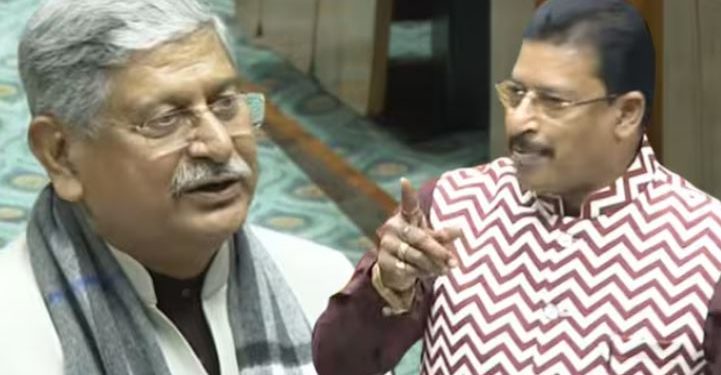 Abhay Kumar Sinha Lok Sabha Speech Photo Lalan Singh JDU Lok Sabha Debate Image EVM Controversy India News Graphic RJD vs NDA Political Debate Photo