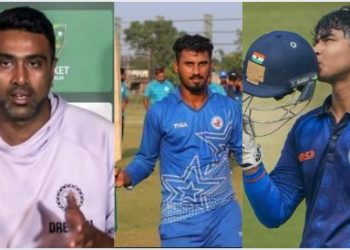 Vijay Hazare Trophy Bihar 574 runs scoreboard, Vaibhav Suryavanshi batting action, Sakibul Gani fastest List A century, R Ashwin commentary on domestic cricket