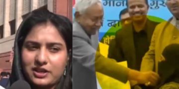 Nitish Kumar viral video hijab, नीतीश कुमार हिजाब विवाद तस्वीर, Bihar CM controversy news image