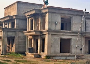 Lalu Yadav Mahuabagh bungalow image, Patna RJD house construction photo, BJP attack on Lalu property image, ED raid Bihar political photo