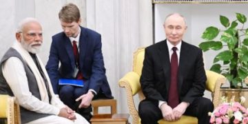PM Modi Putin Meeting Hyderabad House, India Russia Summit 2025 Photo, Modi Putin bilateral talks image