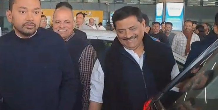 Sanjay Jha statement on Nishant Kumar at Patna Airport Nishant Kumar with Sanjay Jha in Patna JDU leadership discussion regarding Nishant Kumar Nitish Kumar son political future news