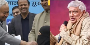 Nitish Kumar hijab controversy image, Javed Akhtar reacts on hijab issue, Muslim woman doctor hijab viral video, Celebrities protest hijab controversy