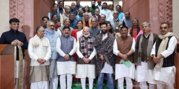 PM Modi Bihar NDA Meeting Photo, Narendra Modi with Bihar MPs, Bihar NDA Historic Win Reaction, PM Modi Parliament Meeting Bihar Leaders