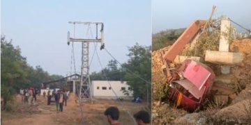 Rohtasgarh Ropeway collapsed during trial, रोहतासगढ़ किला रोपवे पिलर गिरा, Bihar ropeway accident site