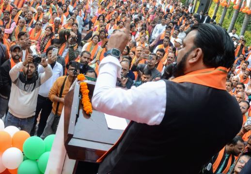 Samrat Chaudhary addressing rally, Bihar Deputy CM speech on law order, माफिया के खिलाफ कार्रवाई बिहार, women safety police deployment Bihar
