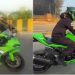 Tej Pratap Yadav riding Kawasaki Ninja ZX-6R in Patna तेज प्रताप यादव कावासाकी निंजा ZX-6R बाइक के साथ JJD Supremo Tej Pratap Yadav superbike photos