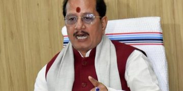 Vijay Sinha Bihar Encroachment Action Image Bihar Land Bank Announcement Photo Bihar Deputy CM Press Conference on Encroachment