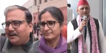 Akhilesh Yadav Budget Session 2026 reaction, Parliament Budget Session opposition protest, President speech debate India, Farmers income issue opposition leaders