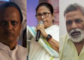 Ajit Pawar Plane Crash site image, Ajit Pawar political portrait, Baramati airport crash scene, Maharashtra Deputy CM condolence images