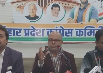 Bihar Congress protest against MGNREGA, Rajesh Ram press conference Patna, Bihar Congress leaders protest image, Manrega and women respect protest Bihar