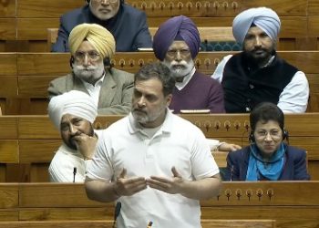 Rahul Gandhi press statement outside Parliament, Narendra Modi Parliament controversy, General Naravane book India, Rajnath Singh defence issue, Lok Sabha uproar national security