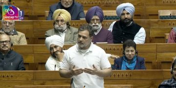 Rahul Gandhi press statement outside Parliament, Narendra Modi Parliament controversy, General Naravane book India, Rajnath Singh defence issue, Lok Sabha uproar national security