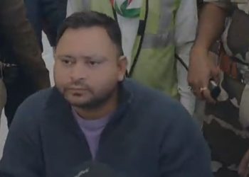Tejashwi Yadav wheelchair at Patna airport, Tej Pratap Yadav five jaichand statement, RJD internal politics, Bihar opposition leader media interaction