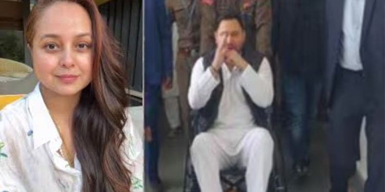 Tejashwi Yadav in wheelchair, Rohini Acharya social media post, Bihar Budget Session image, RJD leaders Patna, Tejashwi Yadav injury news image